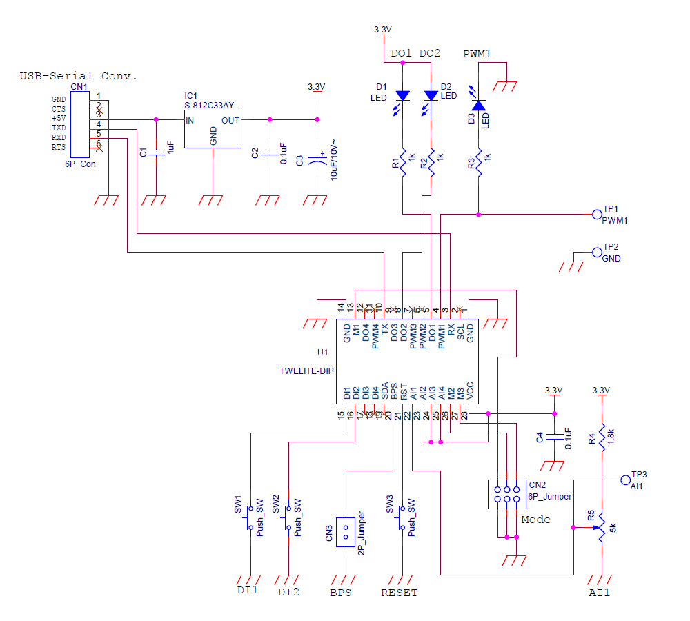 TWELITE実験回路図